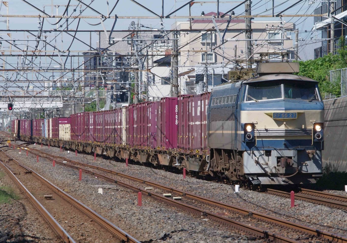 EF66-0 EF66-27 ゼロロク　ニーナ　武蔵野シャトル　越谷レイクタウン駅　東浦和駅　撮影地　無脚の線　73ㇾ　74ㇾ　貨物列車