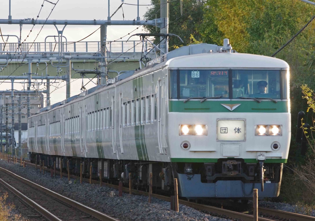 185系　B6編成　E257系5500番台　集約臨　久喜　新白岡　宇都宮線　撮影地　あしかがフラワーパーク団臨