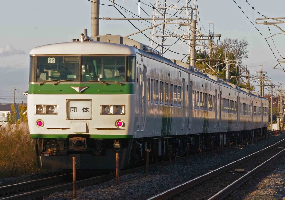 185系　B6編成　E257系5500番台　集約臨　久喜　新白岡　宇都宮線　撮影地　あしかがフラワーパーク団臨