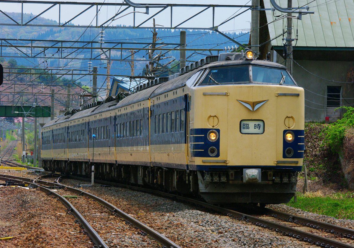 583系　秋田車　583系秋田車　臨時快速弘前さくらまつり号　秋田～弘前間　白沢　陣馬　弘前　石川　大鰐温泉　大館　下川沿　土崎　泉外旭川　秋田　奥羽線　奥羽本線　撮影地