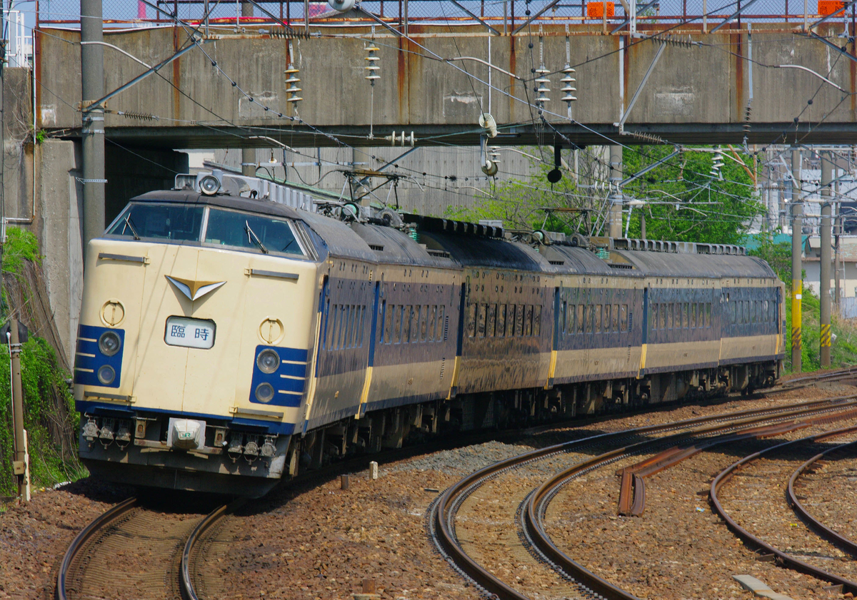 583系　秋田車　583系秋田車　臨時快速弘前さくらまつり号　秋田～弘前間　白沢　陣馬　弘前　石川　大鰐温泉　大館　下川沿　土崎　泉外旭川　秋田　奥羽線　奥羽本線　撮影地