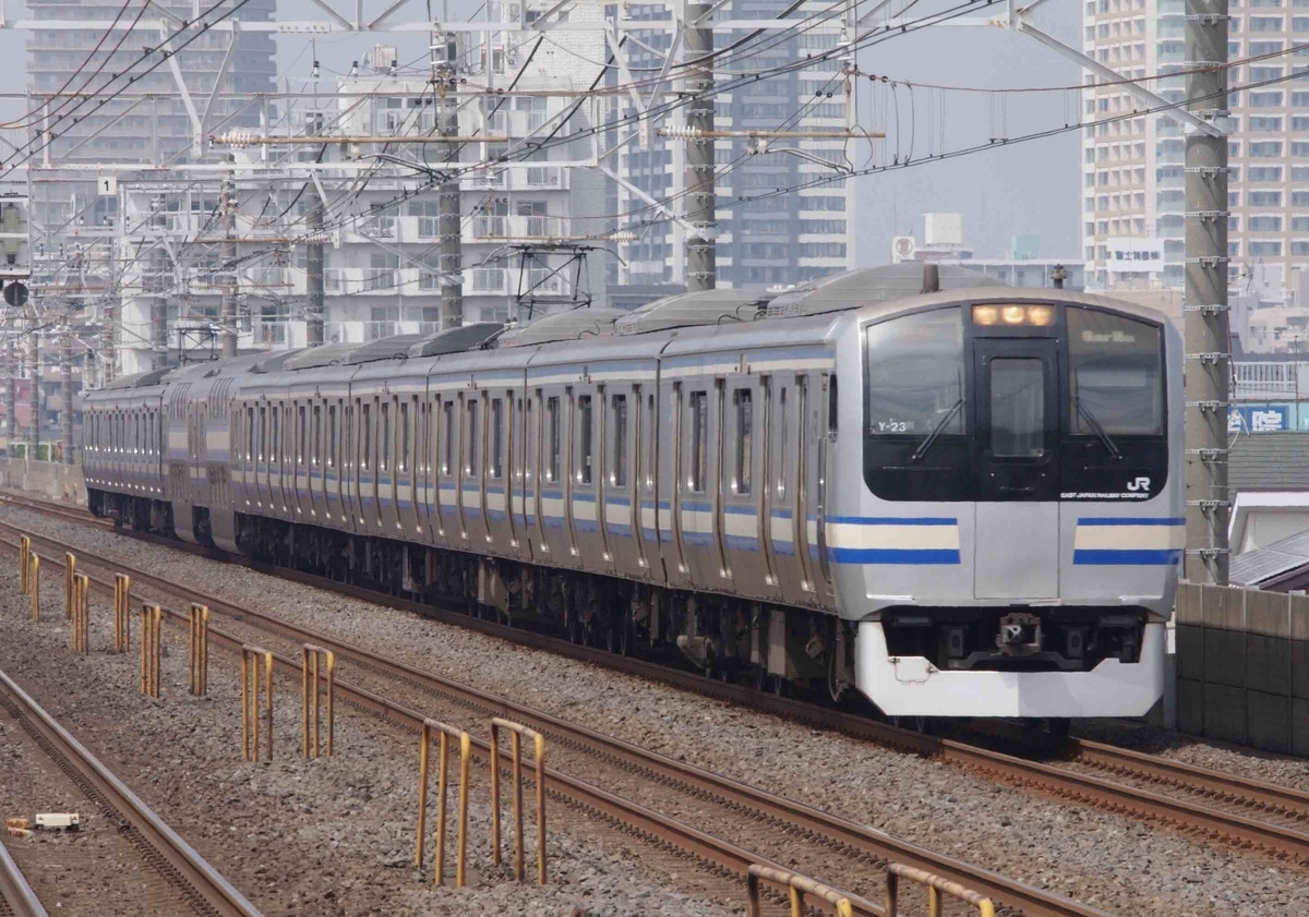 EF65-2127 カラシ　鹿島貨物　E217系　E235系1000番台　下総中山駅　撮影地　E259系