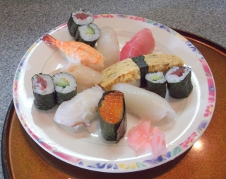 東武スカイツリーラインせんげん台駅を最寄駅とする埼玉県越谷市千間台西2丁目にある金寿司にぎり亭いはらのAランチの寿司