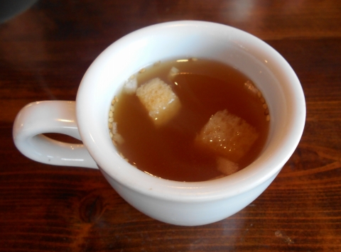埼玉県春日部市備後西2丁目にある喫茶店「牧歌」スープ