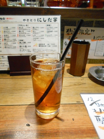 埼玉県所沢市西所沢１丁目にある焼鳥、居酒屋のお店「やきとりにしだ家　西所沢店」ウーロン茶