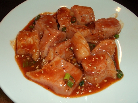東京都練馬区田柄５丁目にある韓国料理、焼肉のお店「オモニ亭」上ミノ