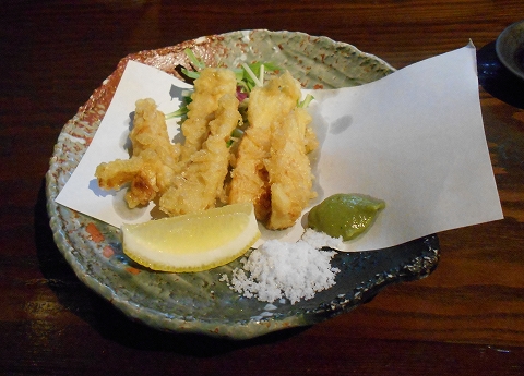 広島県広島市東区光町２丁目にある居酒屋「永遠の別宅～日隅庭～」小イワシの天ぷら