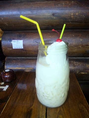 埼玉県越谷市花田2丁目にある喫茶店「珈琲屋OB 花田店」 東武スカイツリーラインの北越谷駅を最寄駅とする東京都江東区清澄2丁目にある埼玉県越谷市花田2丁目にある喫茶店の珈琲屋OB花田店のばななじゅーす