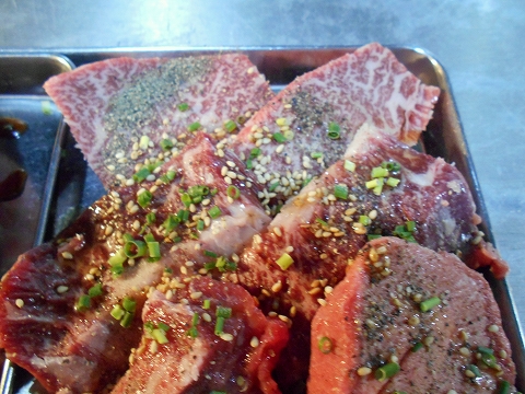 都営大江戸線の清澄白河駅近くの東京都江東区清澄2丁目にある焼肉店ドラゴ横綱通り店のガリタ盛のブ厚いタン塩とブ厚いヒレとブ厚いカイノミとブ厚いハラミ 都営大江戸線の清澄白河駅近くの東京都江東区清澄2丁目にある焼肉店ドラゴ横綱通り店のガリタ盛のブ厚いタン塩とブ厚いヒレとブ厚いカイノミとブ厚いハラミ