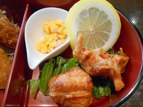 茨城県古河市関戸にあるイタリア料理のお店「いたりあ食堂　灯り家」ちょっと豪華にお弁当ランチの鶏の唐揚げ