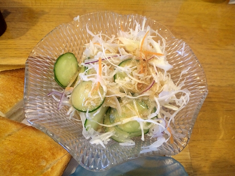 埼玉県春日部市備後東６丁目にあるカフェ「Cafe de Lupinus　カフェ ド ルピナス」モーニングセットのサラダ
