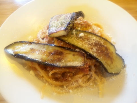 埼玉県越谷市袋山にあるイタリアンのお店「ぱすた屋　ココチーノ　大袋店」焼きナスのミートソースパスタ