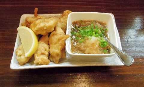 東京都新宿区上落合２丁目にある「串揚げ　あげあげ　中井店」とり天おろしポン酢