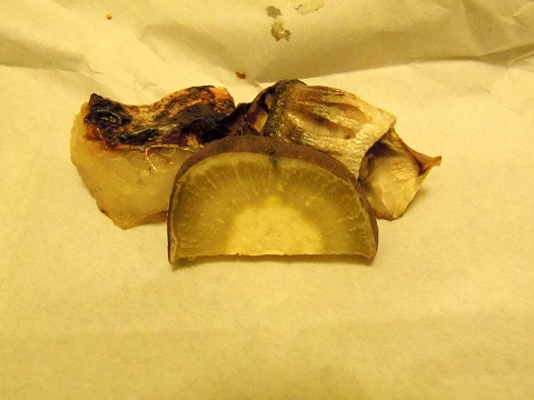 石川県金沢市末町の犀川温泉にある料理温泉旅館「滝亭」焼物 ~奉書焼き~鱈西京焼き かます舞茸巻き 焼き五郎金時 石川県金沢市末町の犀川温泉にある料理温泉旅館「滝亭」焼物 ~奉書焼き~鱈西京焼き かます舞茸巻き 焼き五郎金時