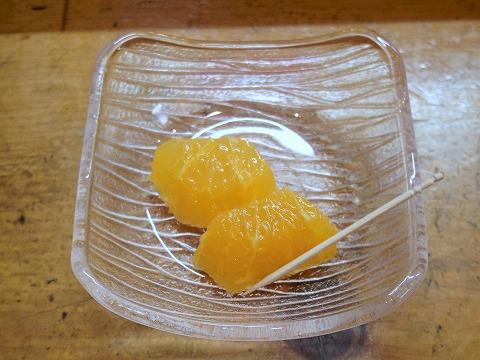 埼玉県越谷市千間台東２丁目にある寿司店「竹寿司」焼き魚セットのデザート