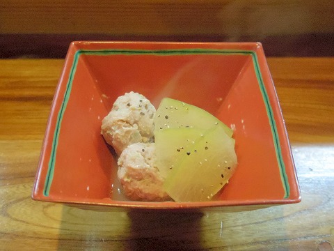 埼玉県越谷市谷中町1丁目にある和食、居酒屋の「米やじゅんの助二合」温物(鶏つくねの白湯煮) 埼玉県越谷市谷中町1丁目にある和食、居酒屋の「米やじゅんの助二合」温物(鶏つくねの白湯煮)