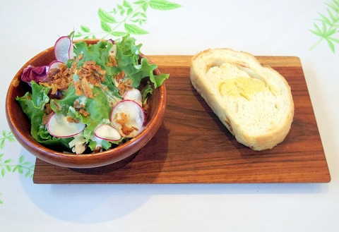 埼玉県埼玉県春日部市中央２丁目にあるイタリア料理のお店「イタリア食堂 テラ マーテル」焼きたて自家製フォッカッチャと大地の恵みの身体にいいサラダ