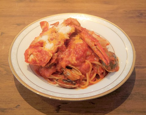 埼玉県越谷市流通団地にあるイタリアンの「オルタッジョ　ORTAGGIO」魚介たっぷりトマトソース