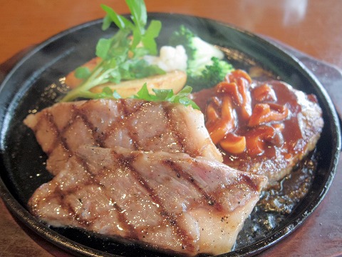 茨城県古河市旭町2丁目にある「ステーキDEN」ミックスグリル 茨城県古河市旭町2丁目にある「ステーキDEN」ミックスグリル