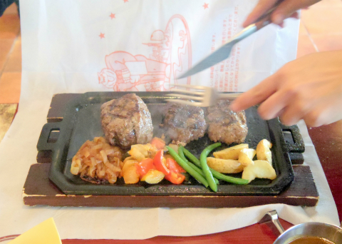 神奈川県横浜市中区新港２丁目にあるハンバーグ、ステーキの「ハングリータイガー　横浜ハンマーヘッド店　Hungry Tiger Yokohama HammerHead」ダブルハンバーグステーキ　スペシャルセット