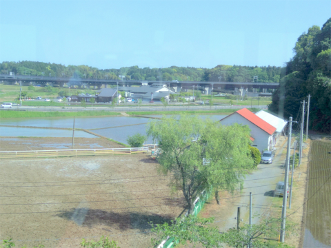 千葉県成田市松崎にあるカフェ「木のぬくもりカフェ丘の上珈琲」店内からの眺め