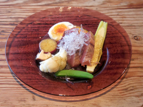 千葉県印旛郡酒々井町中川にある「食堂ひらりん」おこのみフライ定食の前菜