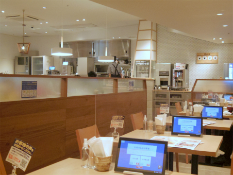 神奈川県横浜市戸塚区川上町にある「大戸屋ごはん処 モレラ東戸塚店」店内
