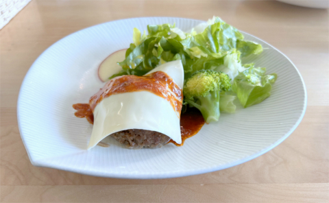 埼玉県さいたま市岩槻区仲町1丁目にあるカフェ「Cafe LOTUS 蓮」ハンバーグ定食
