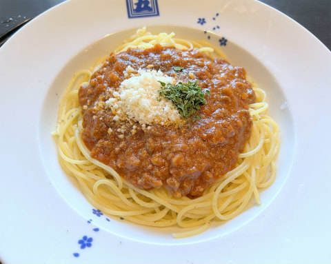 茨城県水戸市笠原町にあるパスタ専門店「洋麺屋五右衛門　水戸店」ミートソーススパゲティ