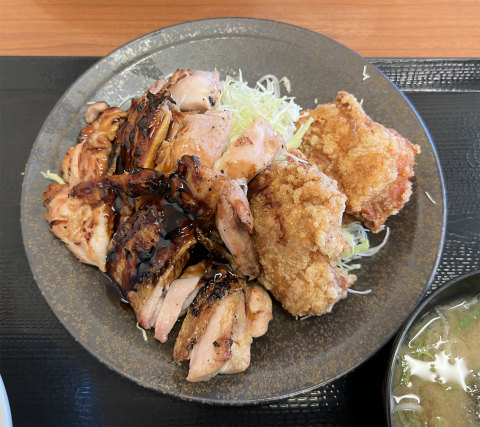 埼玉県さいたま市緑区美園４丁目にあるからあげ専門店「からやま　浦和美園店」浦和美園店　二種盛り定食