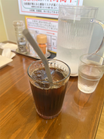 千葉県鎌ケ谷市東道野辺6丁目にあるイタリアンのお店「生パスタ専門店 もっちりーの」アイスコーヒー