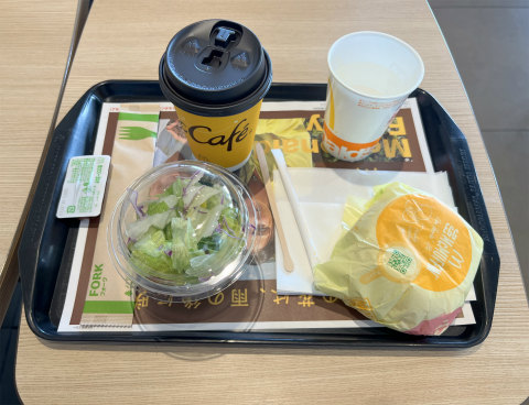 茨城県下妻市下妻戊にあるハンバーガーのお店「McDonald's マクドナルド 125下妻店」バリューセット(エッグマックマフィンセット)