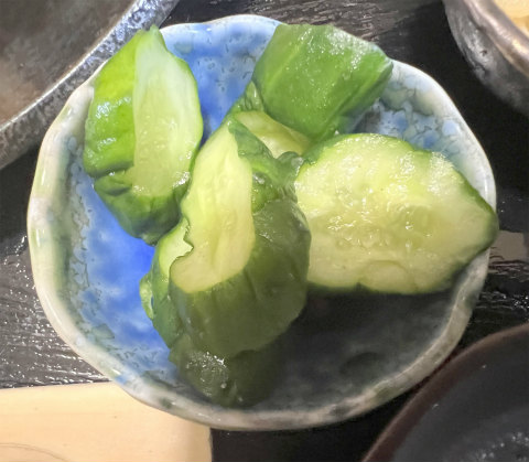 茨城県つくばみらい市細代にある魚介、海鮮料理のお店「小名浜」ぜいたく御膳のお新香