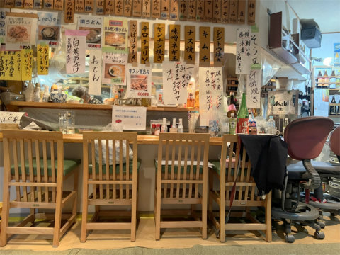 茨城県常総市水海道宝町にある「居酒屋 酔処 竹」店内