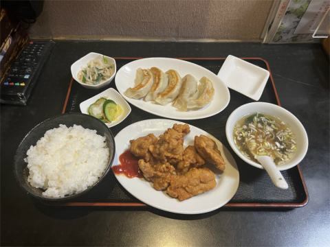 茨城県取手市本郷3丁目にある「中国料理 京華」鶏唐揚げ定食