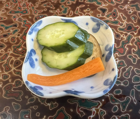 神奈川県相模原市緑区下九沢にある鮨店「鮨処 千福寿司」刺身定食のお新香