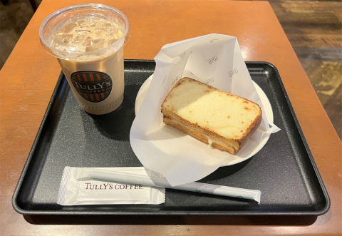 神奈川県横浜市青葉区あざみ野2丁目にあるカフェ「TULLY'S COFFEE タリーズコーヒー 東急あざみ野駅店」クロックムッシュホットサンドのモーニングセット