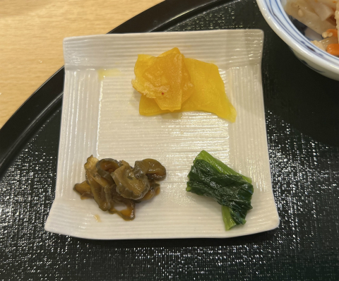 東京都町田市成瀬が丘1丁目にある「てんぷら加藤」てんぷら膳のお新香