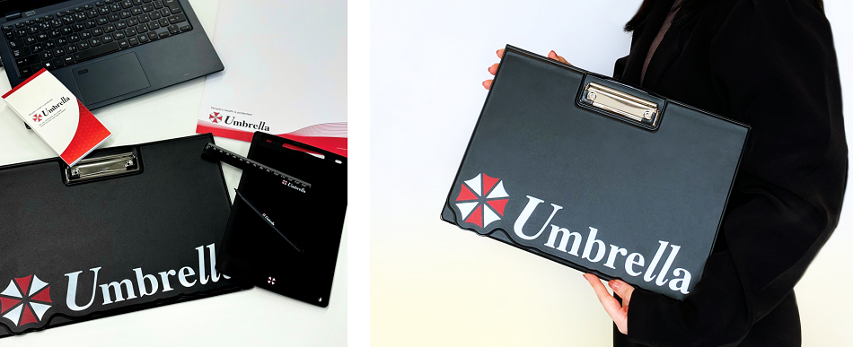 バイオハザードに登場するアンブレラ社のオリジナルグッズ等が登場