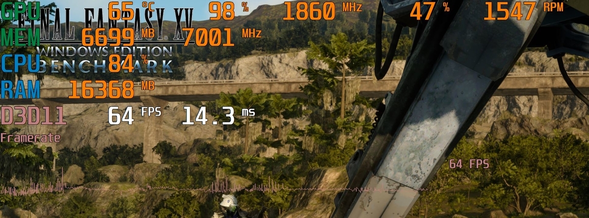 WQHD画質でも、一時のFPS低下をある程度許容すればプレイできる。