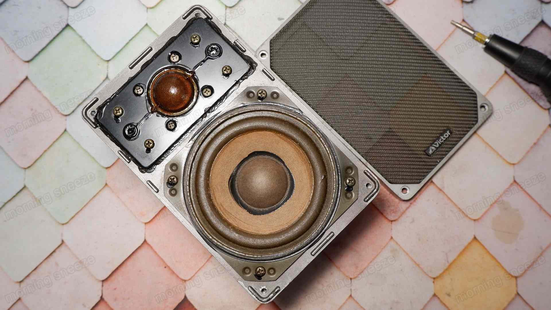 1ん38□音質良好♪Victor/ビクター【S-M5】金属製 スピーカーペア 8