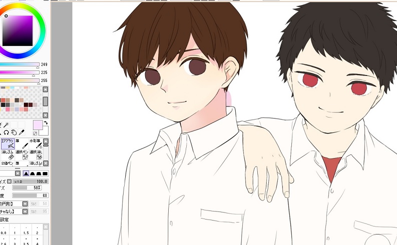 Sai色塗りメイキング オリジナル少年キャラを描いてみた サクライ ブログ