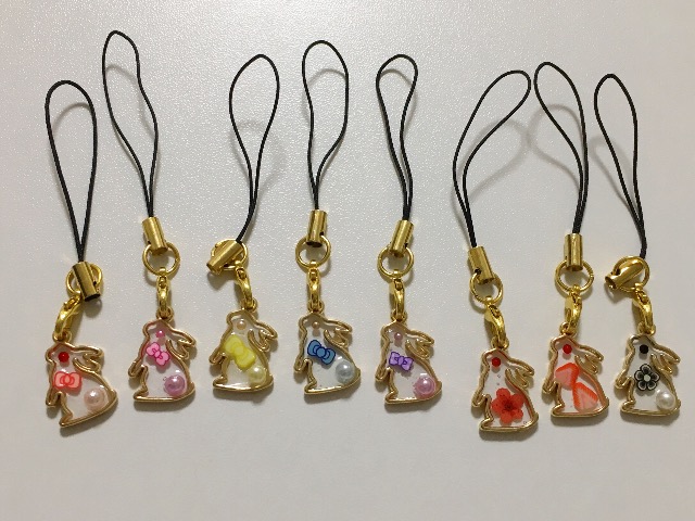 本物 うさぎのレジンキーホルダー ienomat.com.br