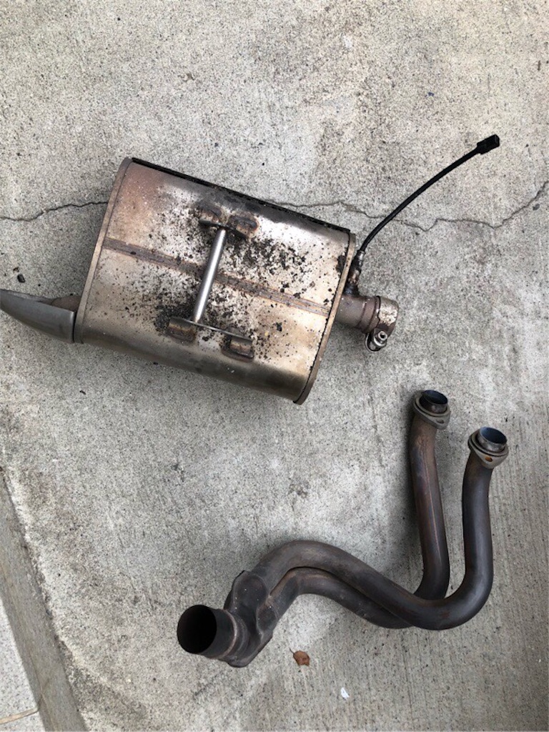 2018/8/19(日)Ninja650RにZZ-R('06)の純正マフラーを取り付け