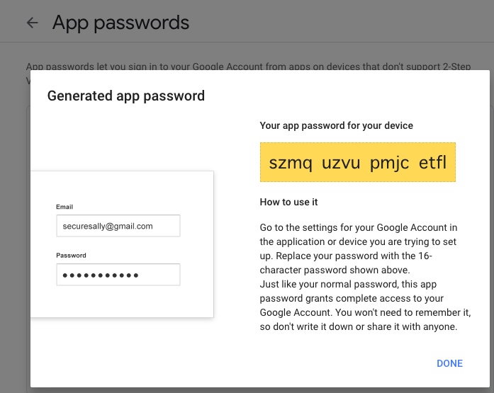 アプリパスワード