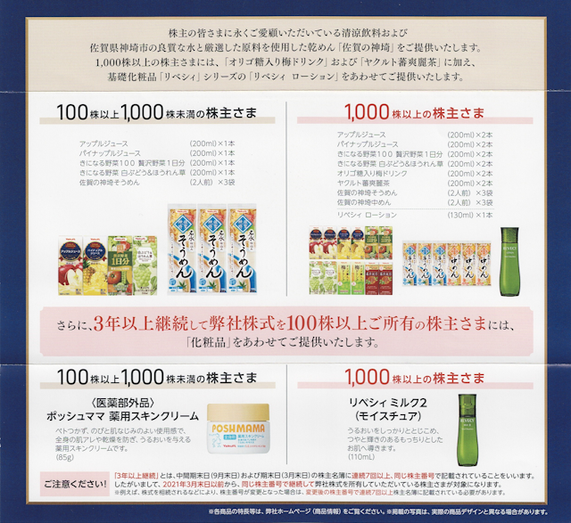 ヤクルト本社(2267)から株主優待が到着しました(=゚ω゚)ノ(2024年3月) - マネーリテラシー向上計画