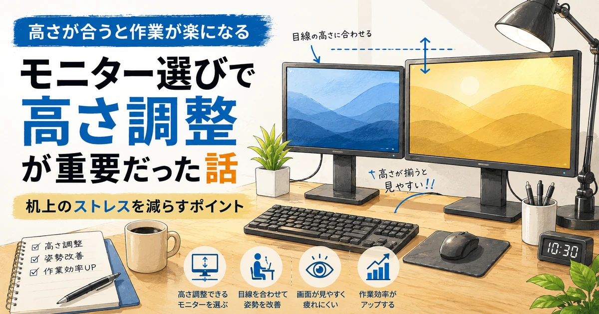 モニター選びで高さ調整を重視するようになった理由 - システム屋さん