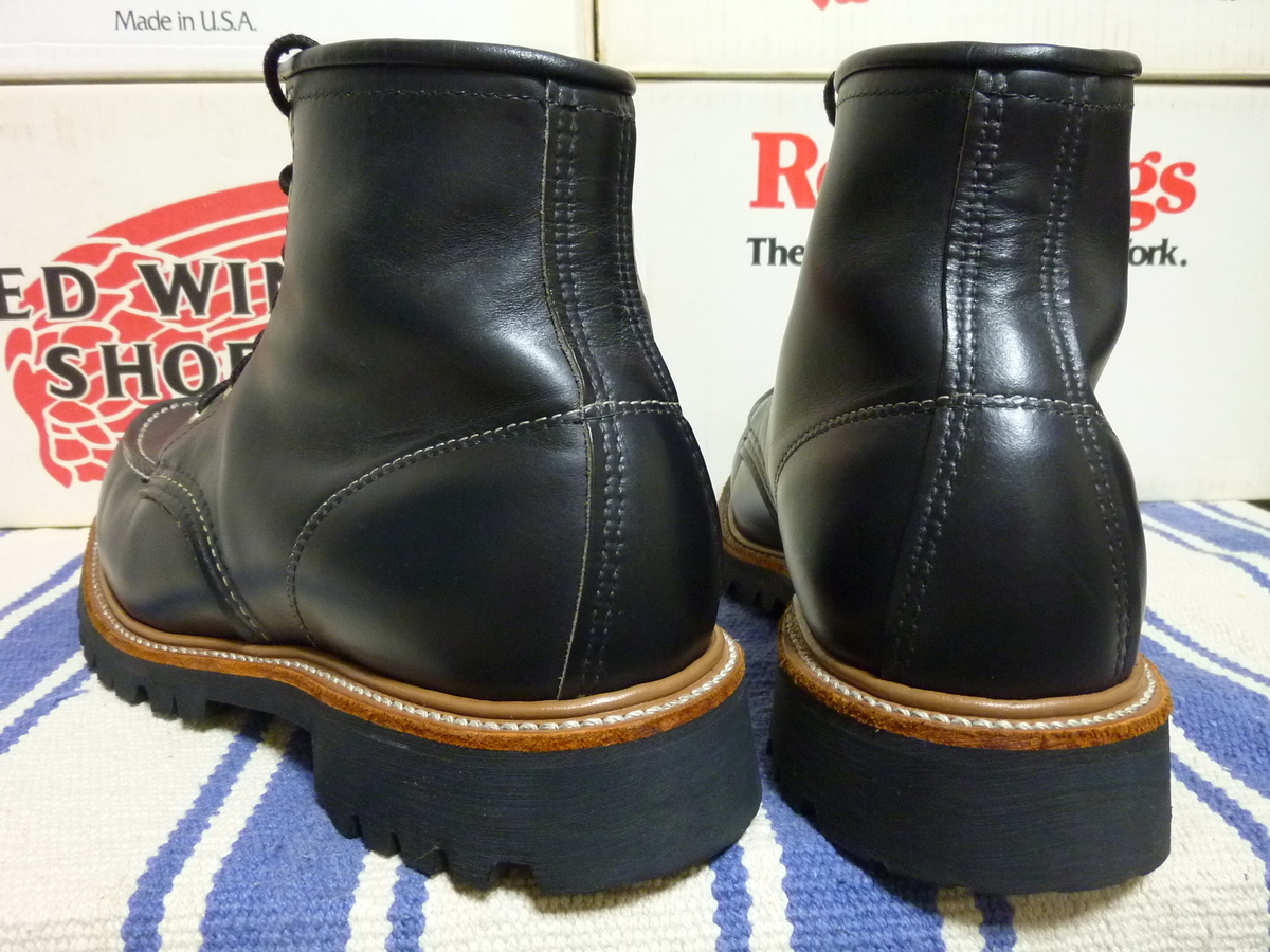 90s RED WING 8179 四角犬タグ 7 1/2 25.5 ブラック RED WING レッドウィング 8176 四角犬タグ 90s ビブラムソール