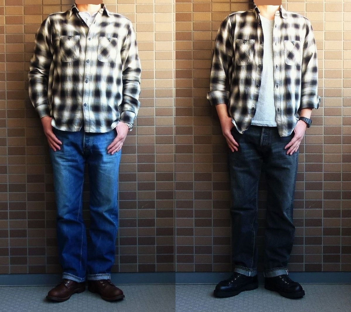 【FIVE BROTHER】ファイブブラザー　オンブレ　ネルシャツ　マチ付き FIVEBROTHER FIVE BROTHER ファイブブラザー オンブレチェック