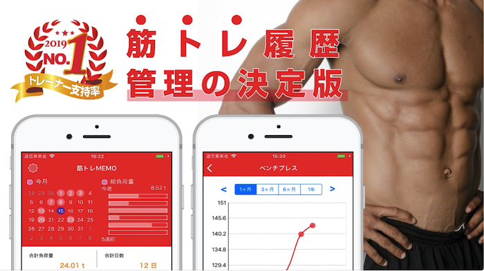 おすすめの筋トレアプリ 筋トレmemo Harublo